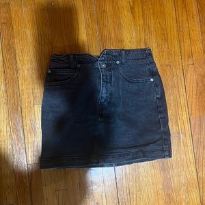 Free People Mini Denim Skirt in black size 25